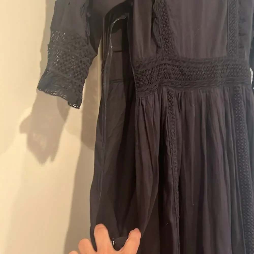 ULLA JOHNSON EUC black midi size 4 - Picture 10 of 11